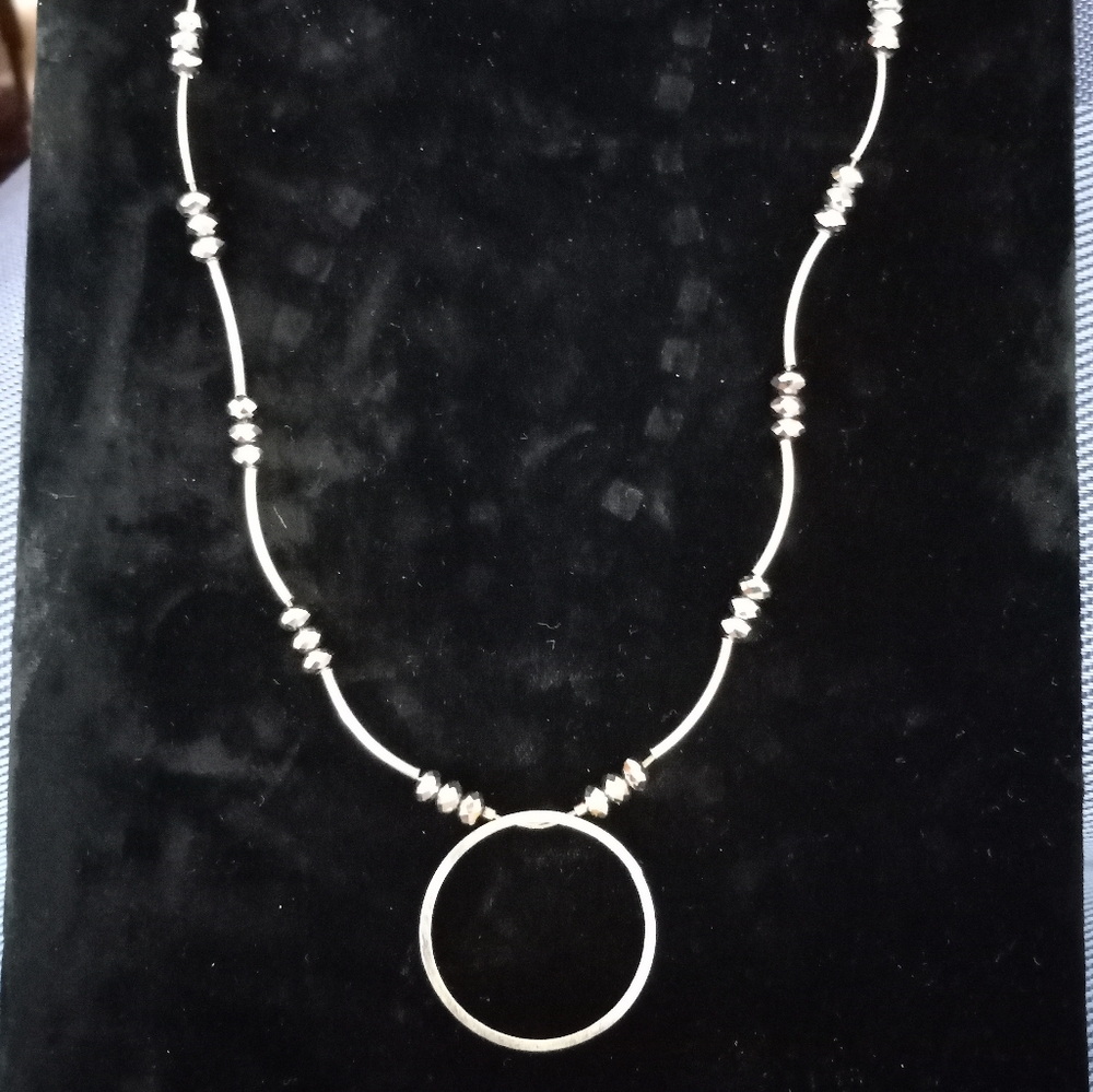 Sterling silver and crystal necklace
